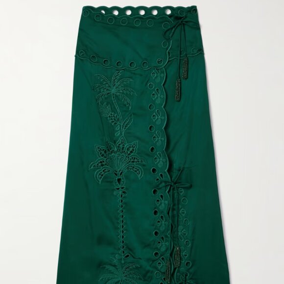 FARM RIO GREEN RICHELIEU MIDI SKIRT SIZE M CAMISOLE TOP SET SIZE S NWT - Picture 10 of 10